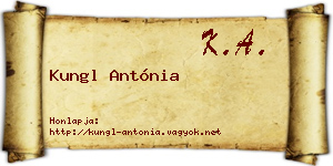 Kungl Antónia névjegykártya